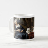 " DIE RUHELAGE DER KATZENLADY " KAFFEETASSE (Vorderseite Links)