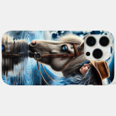 Die ruhige Erholung Cowgirl am Mondlichtsee Case-Mate iPhone Hülle (Rückseite (Horizontal))