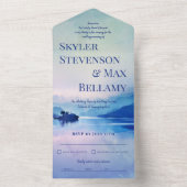 Die ruhige Insel Berge Landschaft Hochzeit All In One Einladung (Innen Boden)