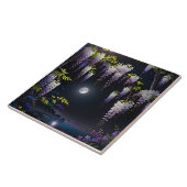 Die ruhige japanische Kunst der Wisteria mit bl Fliese (Seite)