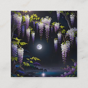 Die ruhige japanische Kunst der Wisteria mit bl Quadratische Visitenkarte
