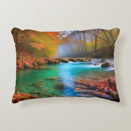 Die ruhige Landschaft der Herbstflüsse Dekokissen