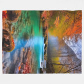 Die ruhige Landschaft der Herbstflüsse Fleecedecke (Vorderseite (Horizontal))