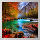 Die ruhige Landschaft der Herbstflüsse Poster (Vorne)