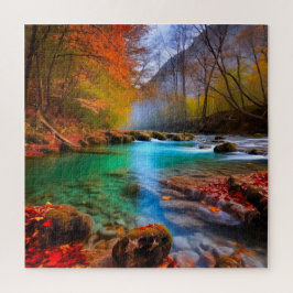 Die ruhige Landschaft der Herbstflüsse Puzzle