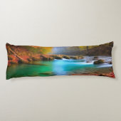 Die ruhige Landschaft der Herbstflüsse Seitenschläferkissen (Rückseite)