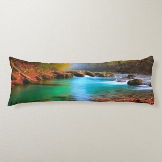 Die ruhige Landschaft der Herbstflüsse Seitenschläferkissen (Vorderseite)