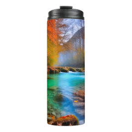 Die ruhige Landschaft der Herbstflüsse Thermosbecher