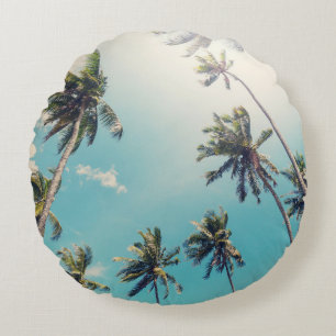 Die ruhige Landschaft von Tropical Beach Rundes Kissen