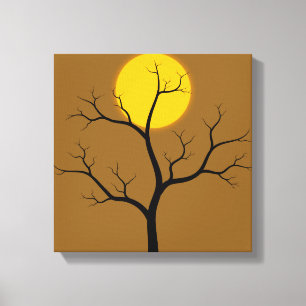 Die ruhige Silhouette Monlit Serenity Leinwanddruck