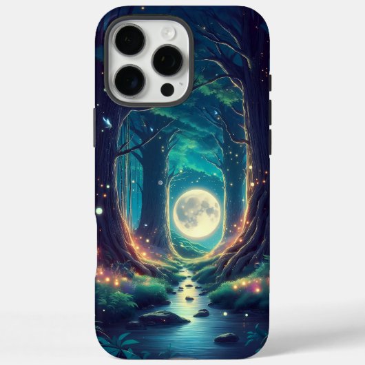Die ruhige Wald- und Mondgestaltung Case-Mate iPhone Hülle (Rückseite)