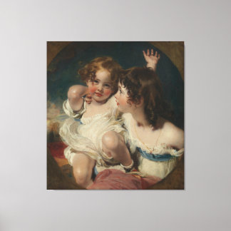 Die ruhigen Kinder (Emily, 1818-1906, Laura) Leinwanddruck
