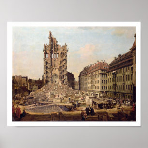 Die Ruinen der alten Kreuzkirche, Dresden Poster