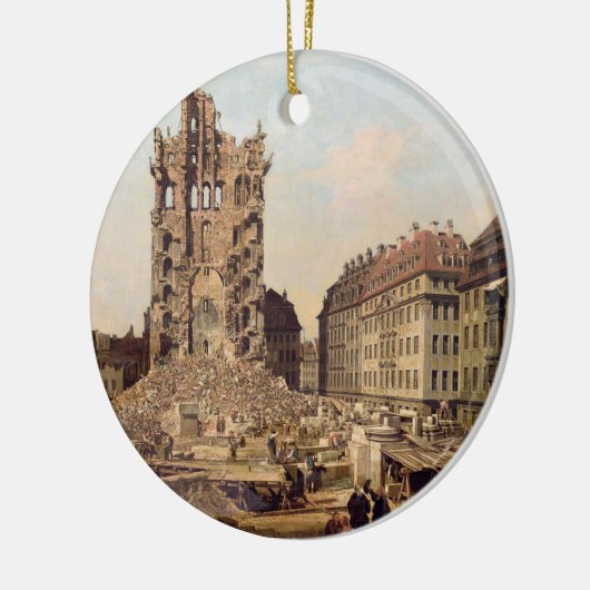 Die Ruinen des alten Kreuzkirche, Dresden Keramikornament (Links)