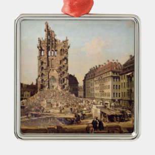 Die Ruinen des alten Kreuzkirche, Dresden Silbernes Ornament