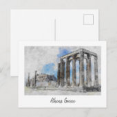 Die Ruinen des antiken Zeus, Athen, Griechenland Postkarte (Vorne/Hinten)