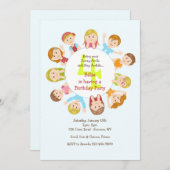 Die runde Tabellen-Einladung des Kindes Einladung (Vorne/Hinten)