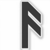 Die Rune Ansuz (schwarz) Aufkleber (Vorderseite)