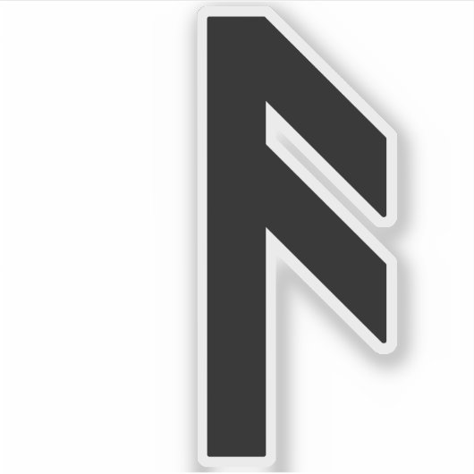 Die Rune Ansuz (schwarz) Aufkleber (Vorderseite)