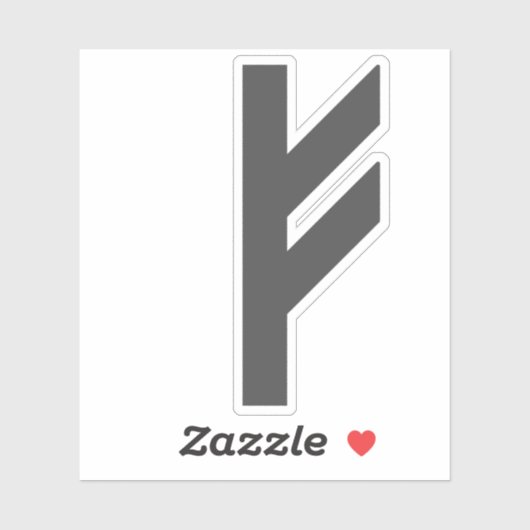 Die Rune Fehu (grau) Aufkleber (Blatt)