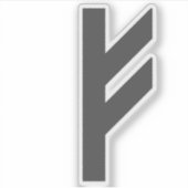 Die Rune Fehu (grau) Aufkleber (Vorderseite)