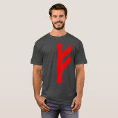 Die Rune Fehu (rot) T-Shirt (Vorne ganz)