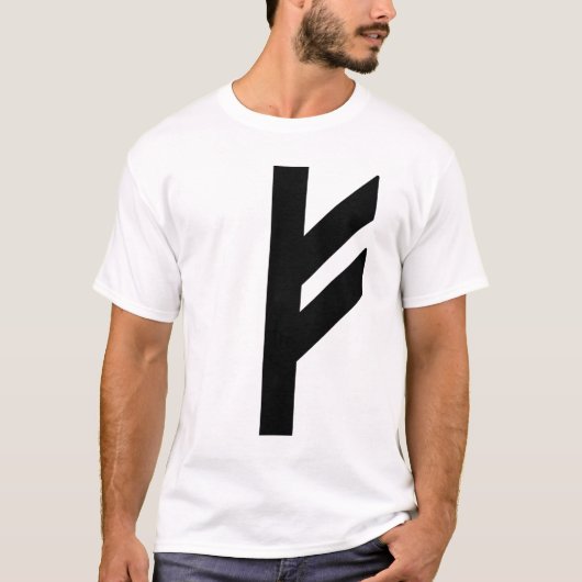 Die Rune Fehu (schwarz) T-Shirt (Vorderseite)