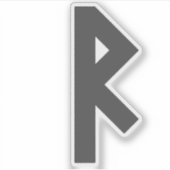 Die Rune Raidho (grau) Aufkleber (Vorderseite)