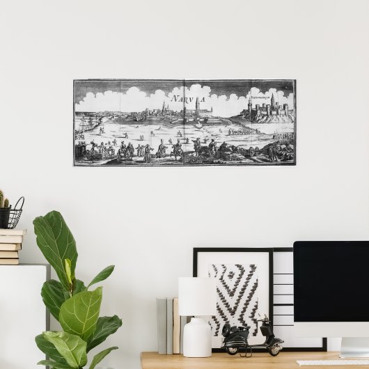 Die russische Armee belagerte Narva 1700 Poster (Heimbüro)