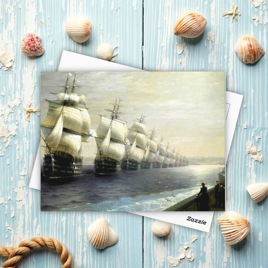 Die russische Schwarzmeerflotte auf Parade, Aivaje Postkarte