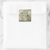 Die russischen Gefangenen paraded auf dem Boulevar Quadratischer Aufkleber (Tasche)