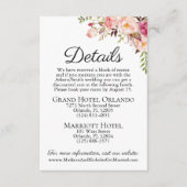 Die rustikal rosa Blumenzettel-Karte fügt die Deta Begleitkarte (Vorderseite)