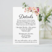 Die rustikal rosa Blumenzettel-Karte fügt die Deta Begleitkarte (Stehend Vorderseite)