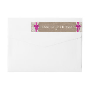 Die rustikal rosa Bow Wedding Collection Labels