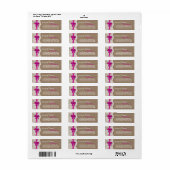 Die rustikal rosa Bow Wedding Collection Labels (Vorne)