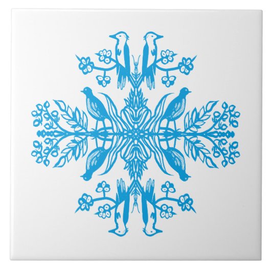 Die rustikale blaue Natur. Fliese (Vorderseite)