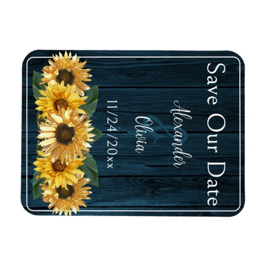 Die rustikale blaue Sonnenblume speichert das Datu Magnet (Horizontal)