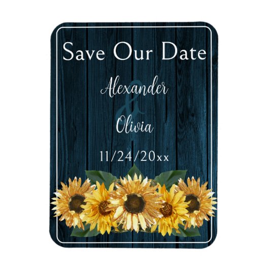 Die rustikale blaue Sonnenblume speichert das Datu Magnet (Vertikal)