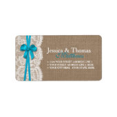 Die rustikale Blue Bow Wedding Collection Adressaufkleber (Vorne)