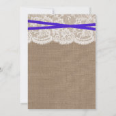 Die rustikale Blue Bow Wedding Collection Einladung (Rückseite)