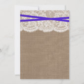 Die rustikale Blue Bow Wedding Collection Einladung (Rückseite)