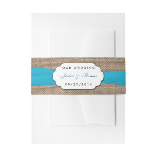 Die rustikale Blue Bow Wedding Collection Einladungsbanderole