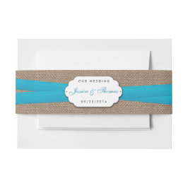 Die rustikale Blue Bow Wedding Collection Einladungsbanderole