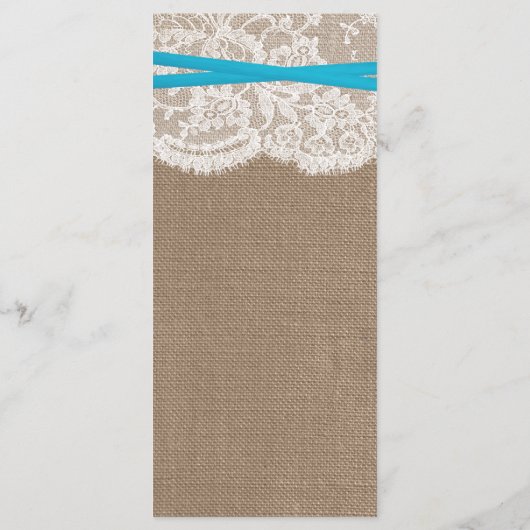 Die rustikale Blue Bow Wedding Collection Karte (Rückseite)