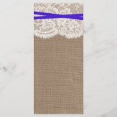 Die rustikale Blue Bow Wedding Collection Karte (Rückseite)