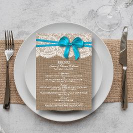 Die rustikale Blue Bow Wedding Collection Karte