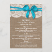 Die rustikale Blue Bow Wedding Collection Karte (Vorderseite)