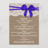 Die rustikale Blue Bow Wedding Collection Karte (Vorderseite)