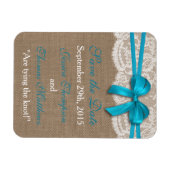 Die rustikale Blue Bow Wedding Collection Magnet (Horizontal)