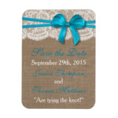 Die rustikale Blue Bow Wedding Collection Magnet (Vertikal)